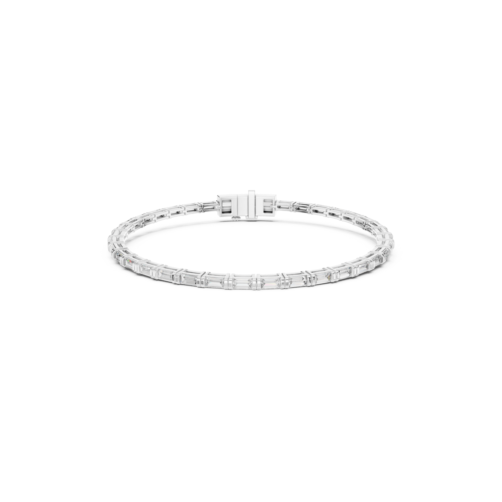 Baguette Cut Lab Grown Diamond Tennis Bracelet