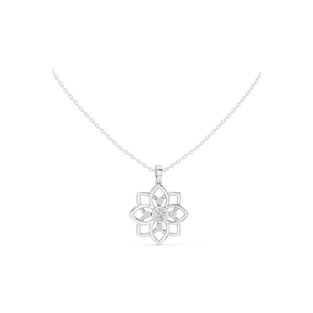 Floral Lab Grown Diamond Pendant