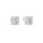 Classic Princess-Cut Diamond Solitaire Stud Earrings