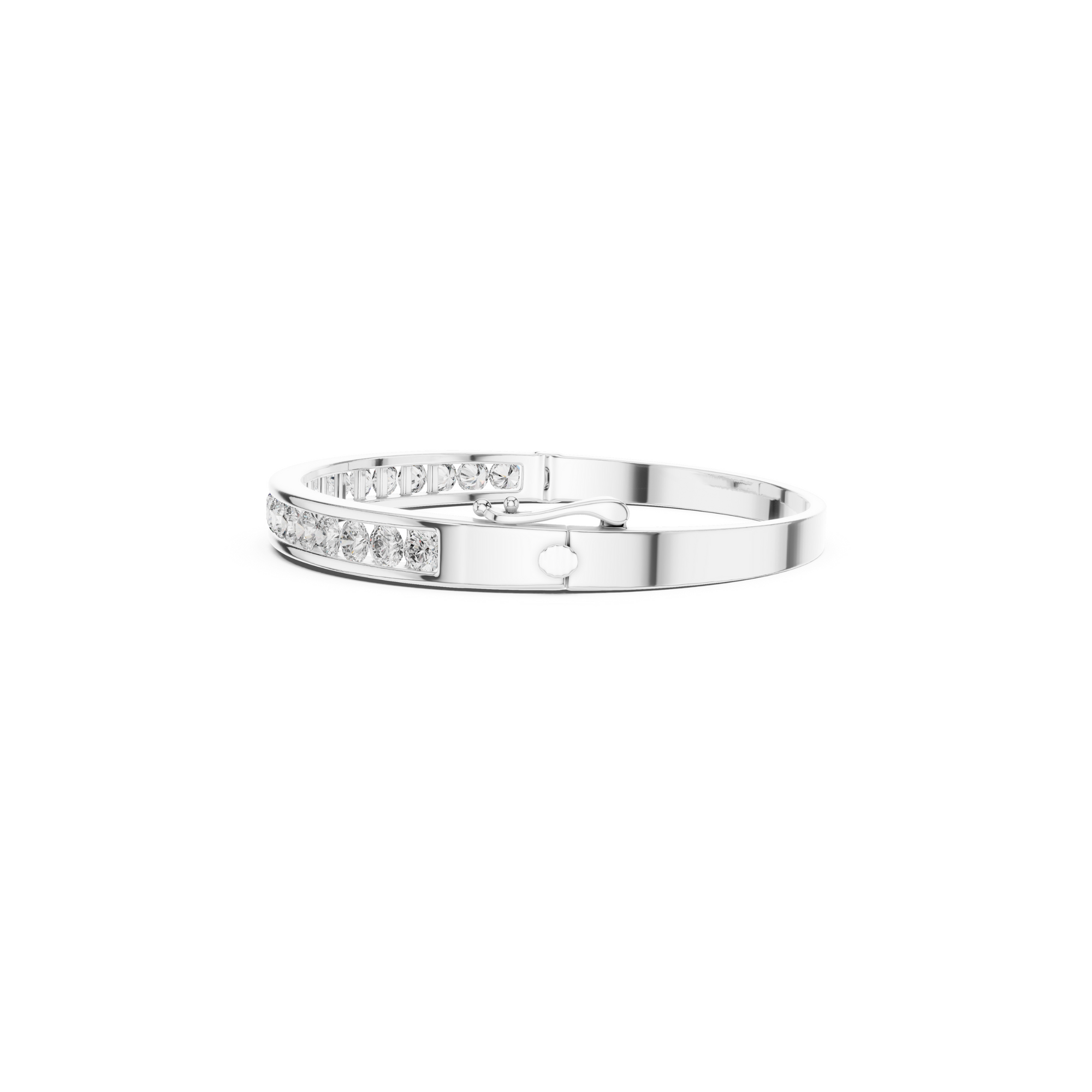 Channel-Set Lab Grown Diamond Bangle Bracelet