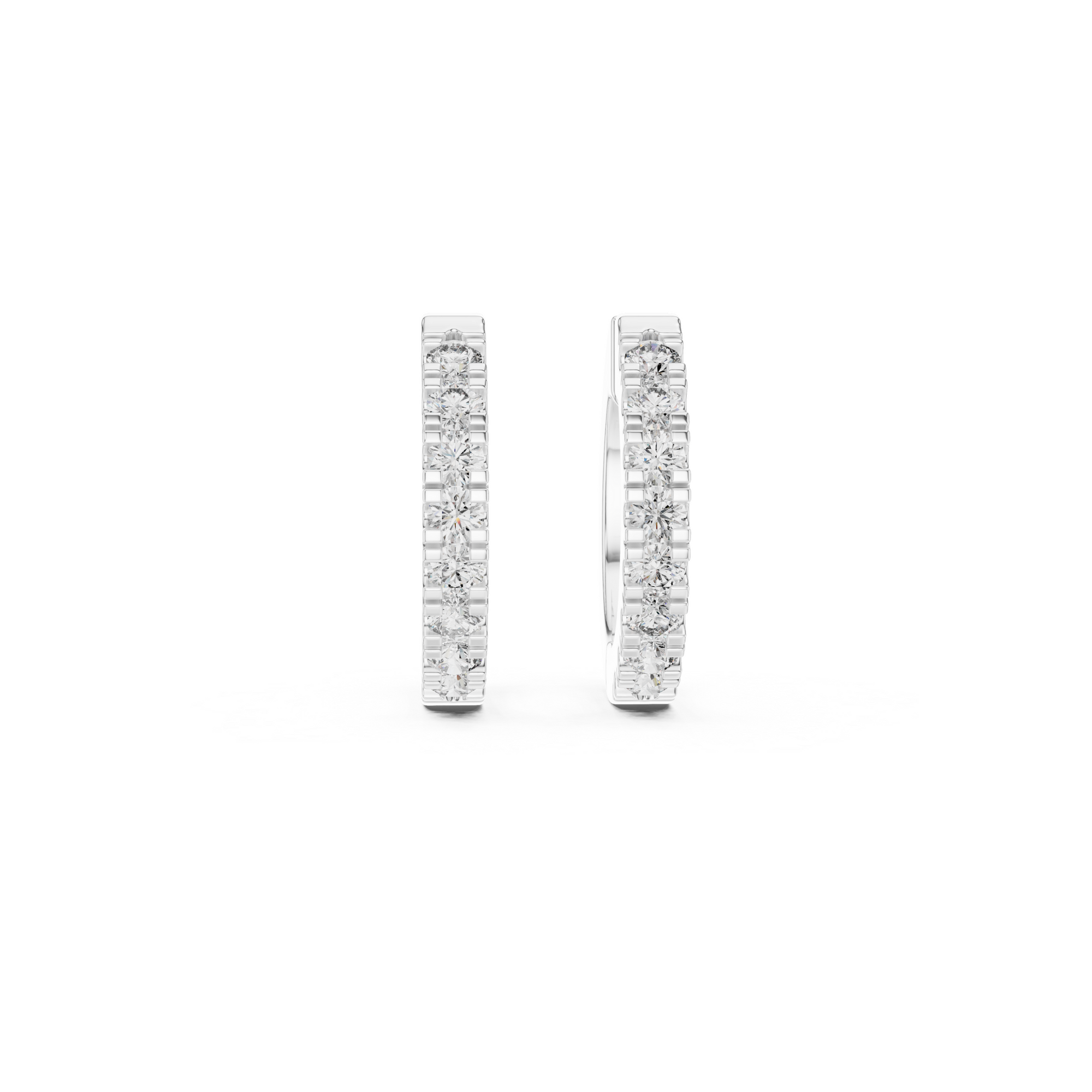 Classic Diamond Huggie Hoop Earrings