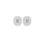 Vintage Emerald-Cut Diamond Stud Earrings