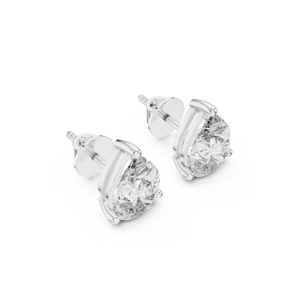 Pear Solitaire Lab Grown Diamond Stud