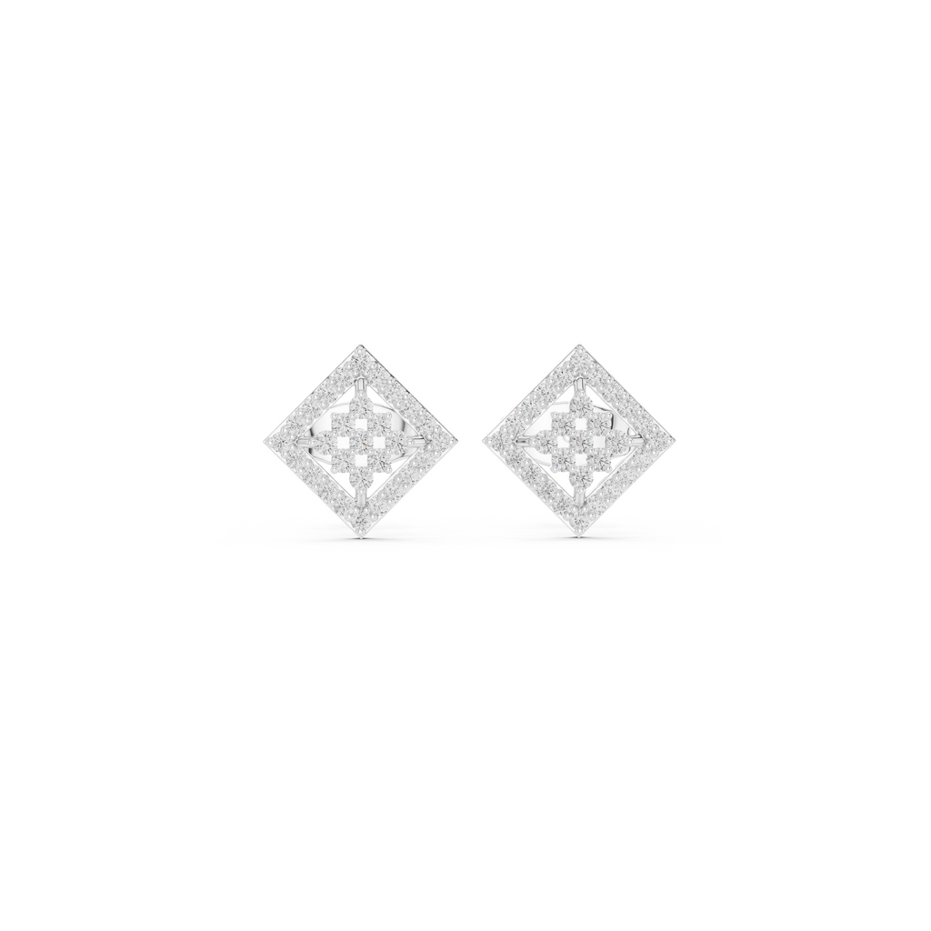 Cluster Squire Diamond Stud Earring