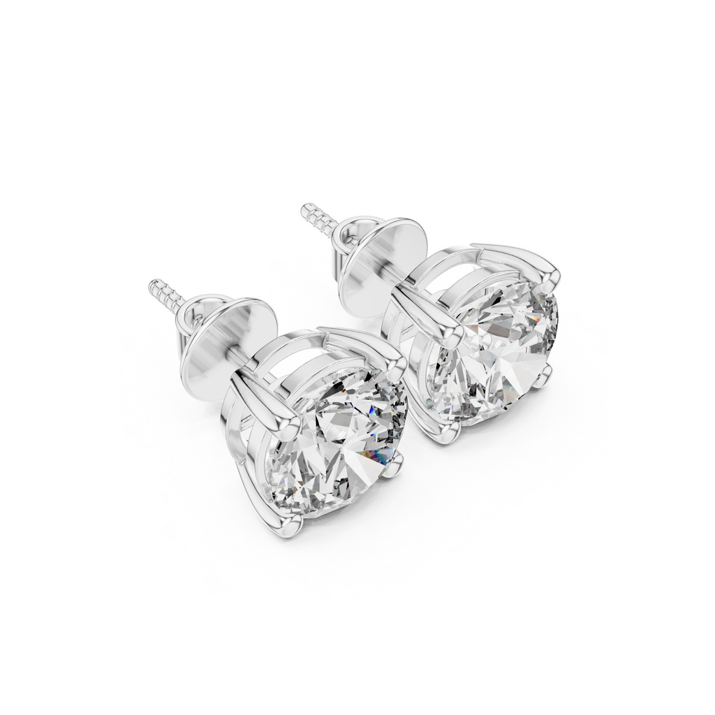 Round Cut Solitaire Lab Grown Diamond Stud