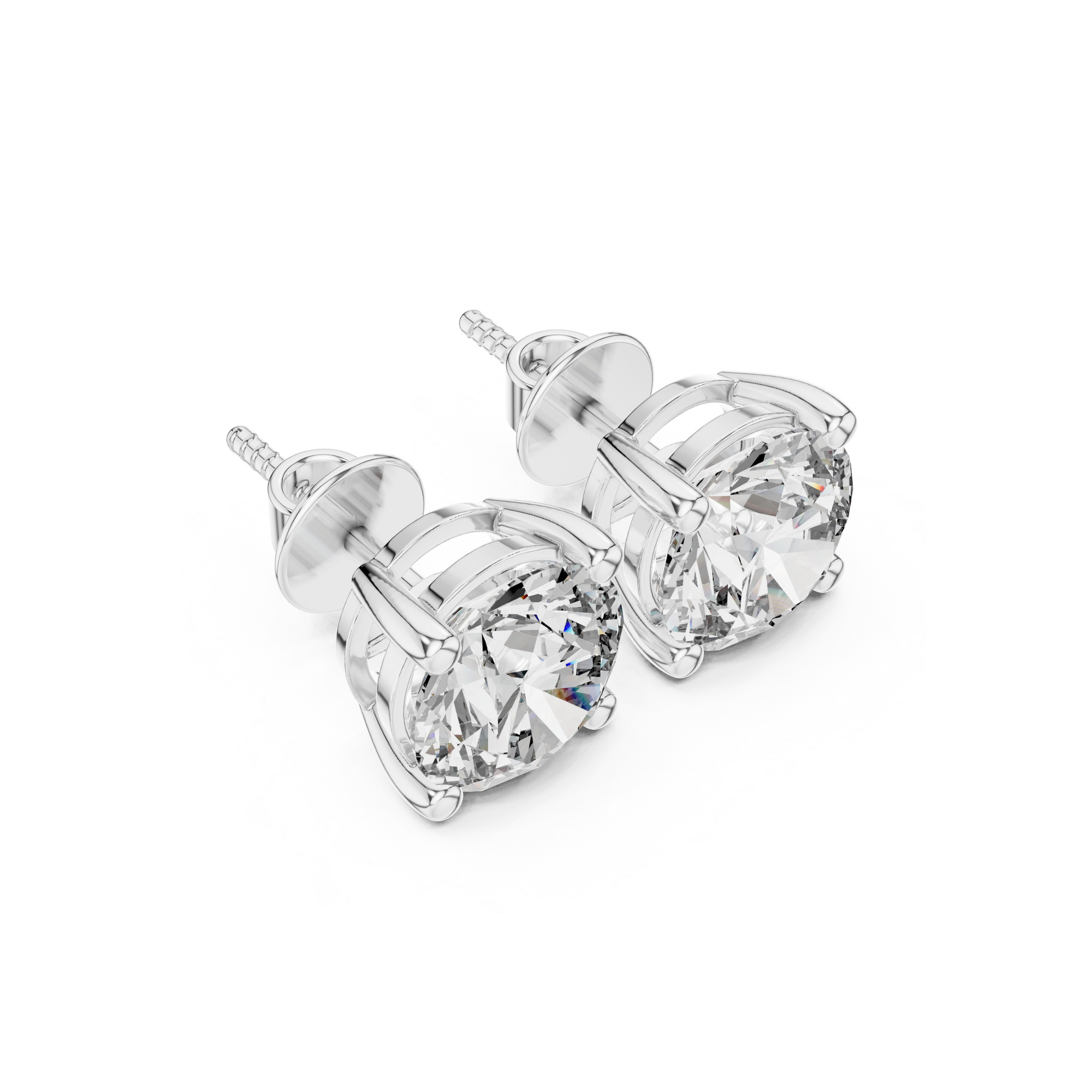 Round Cut Solitaire Lab Grown Diamond Stud