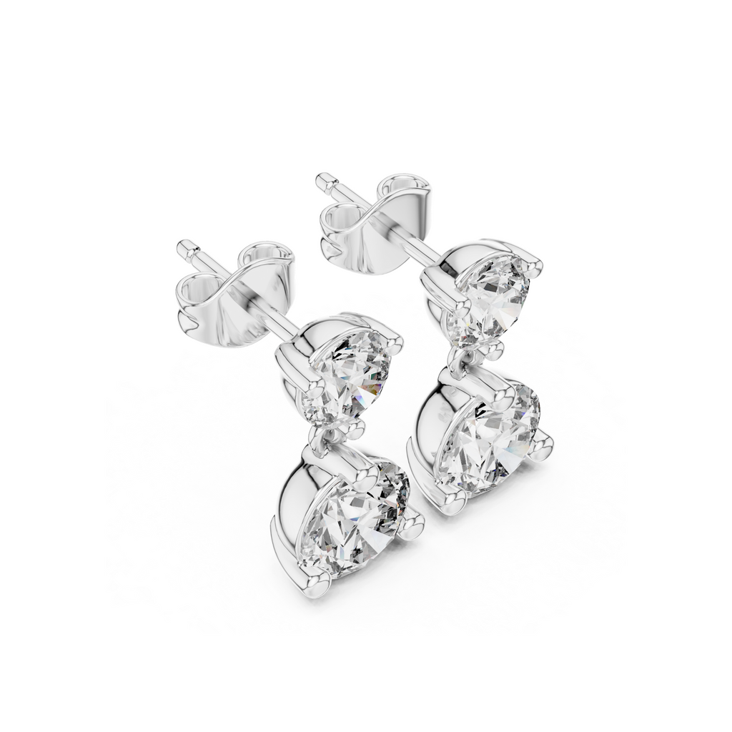 Classic Two-Stone Diamond Drop Earrings