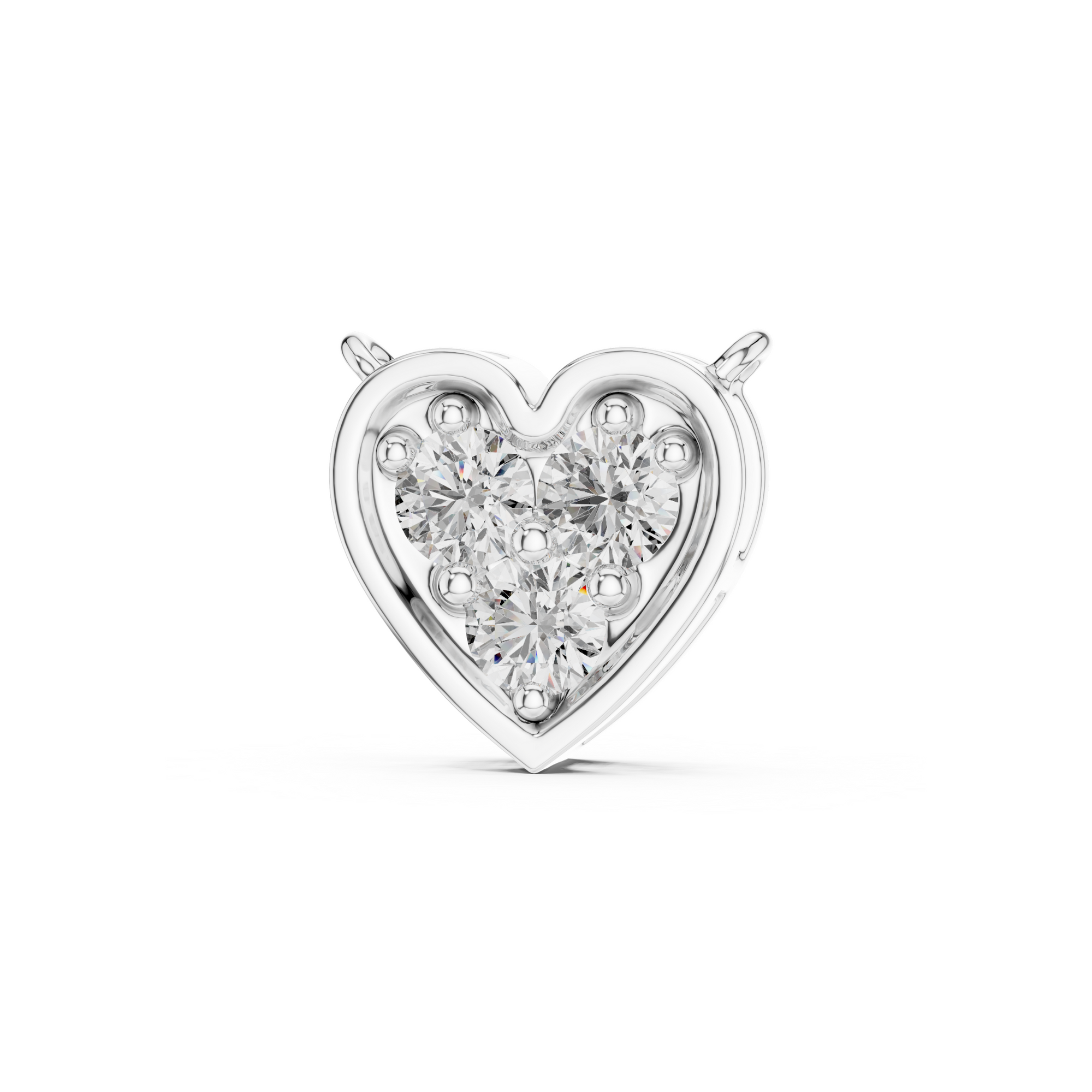 Heart Triple Round Lab Grown Diamond Pendant