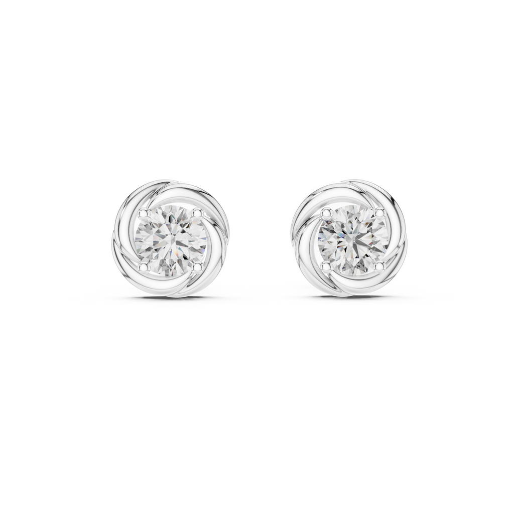 Swirl Solitaire Lab Grown Diamond Stud