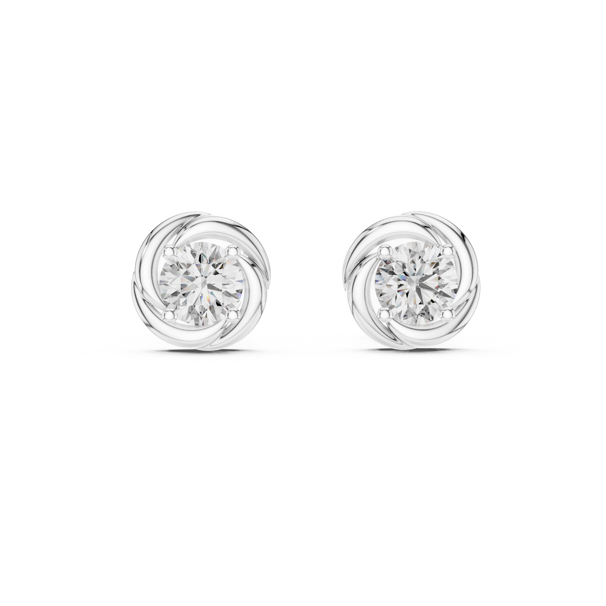 Swirl Solitaire Lab Grown Diamond Stud