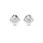 Square Solitaire Lab Grown Diamond Studs