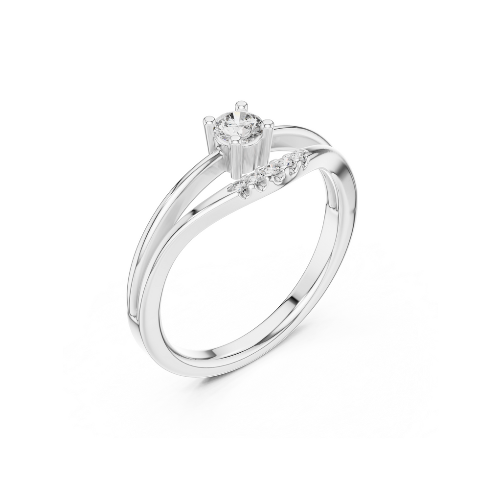 Contemporary Accent Diamond Ring