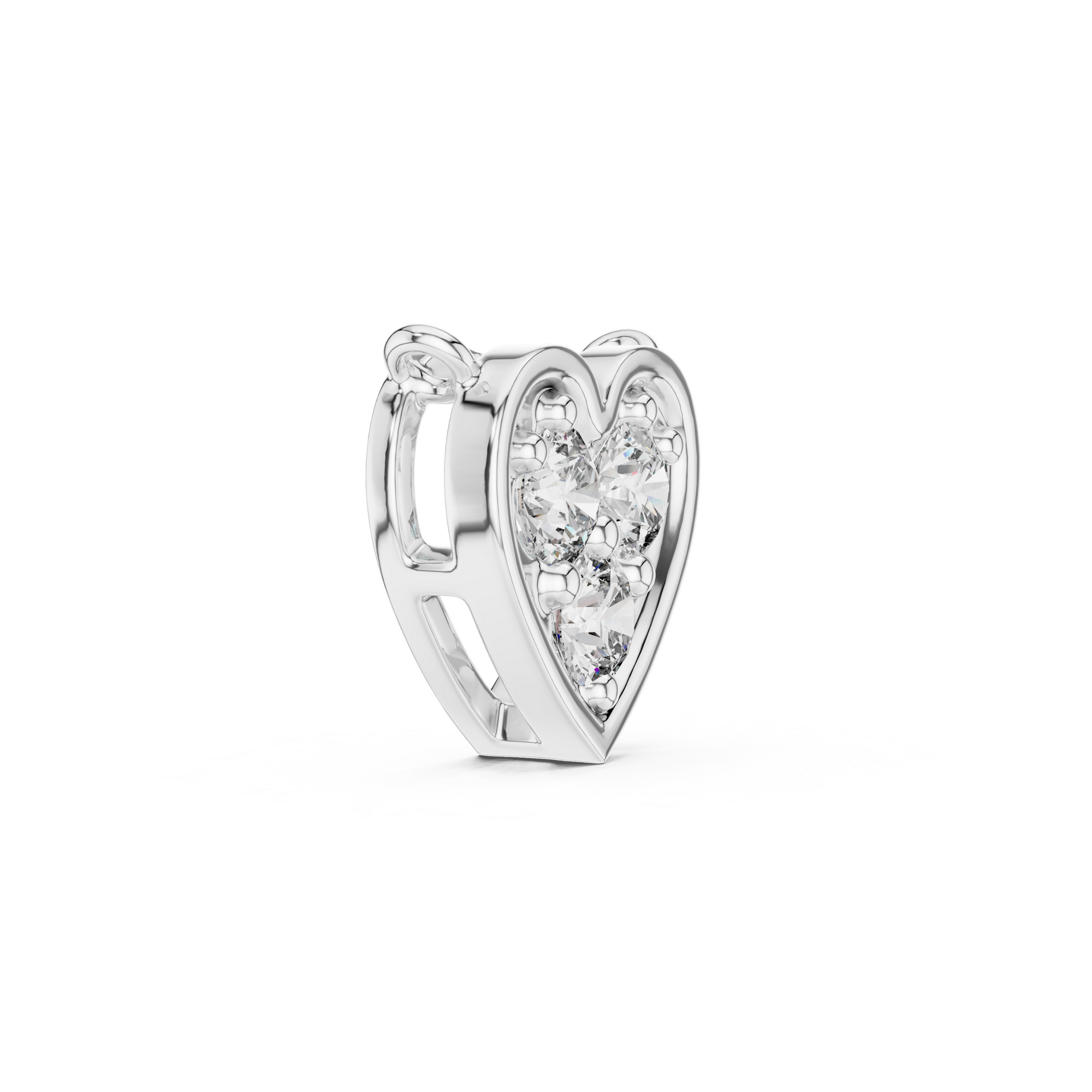 Heart Triple Round Lab Grown Diamond Pendant