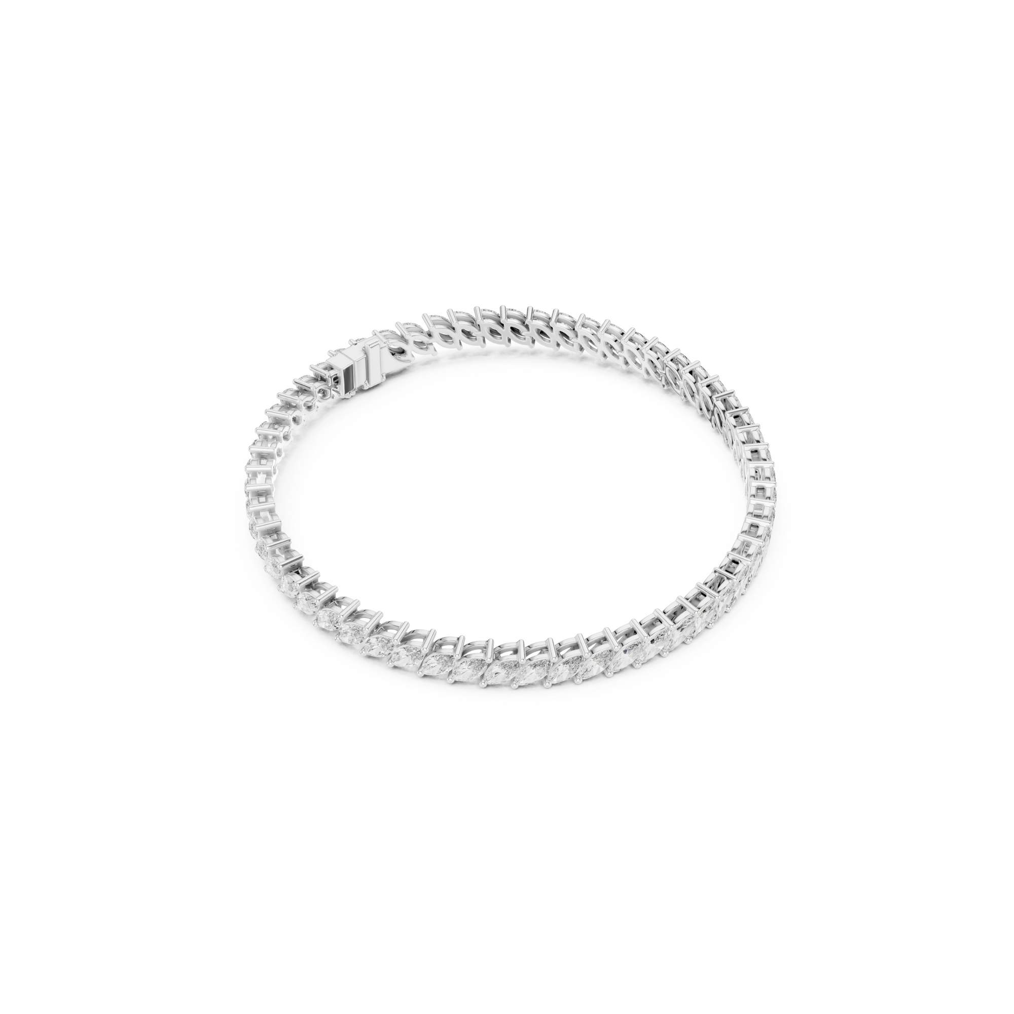 Marquise Lab Grown Diamond Tennis Bracelet.