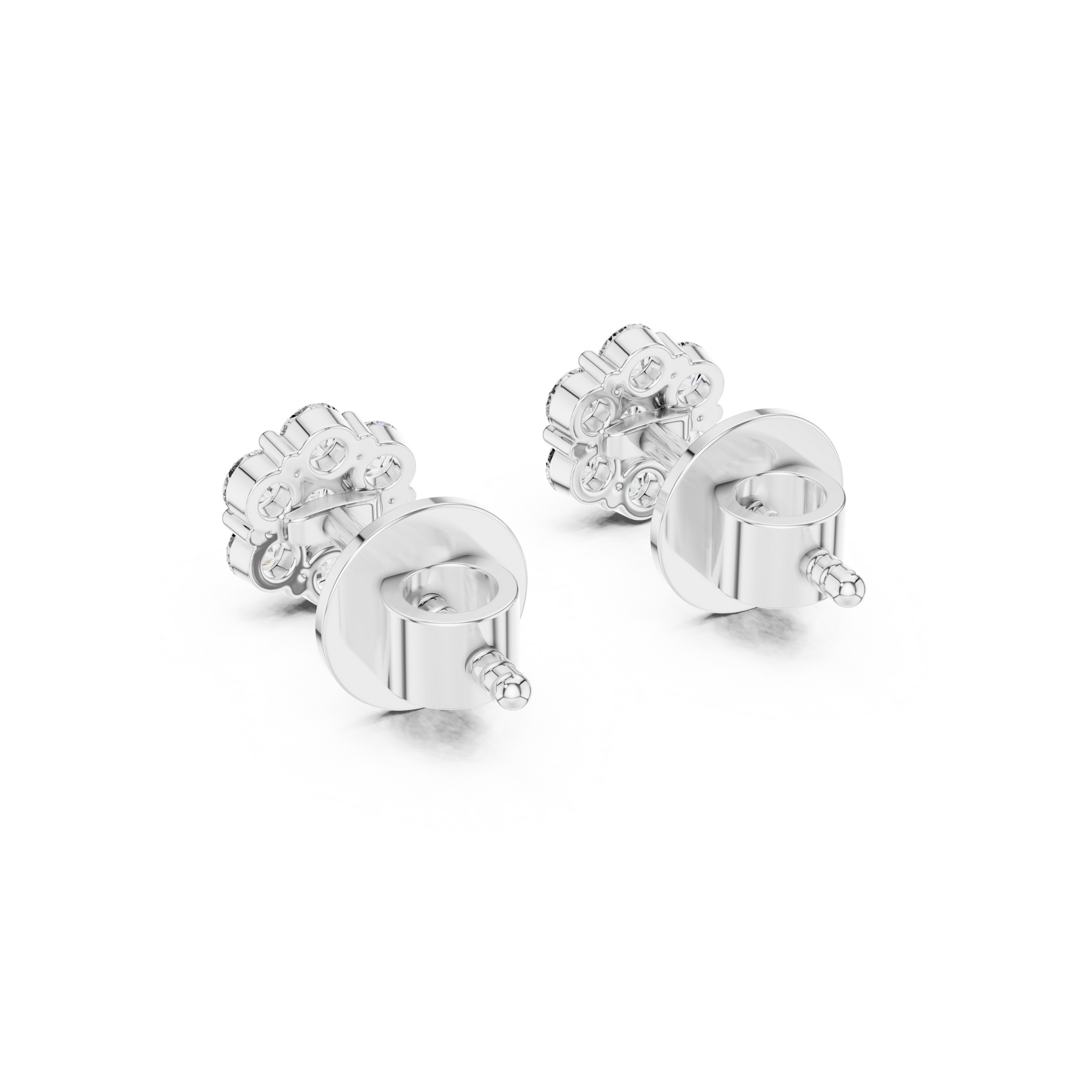 Floral Cluster Lab grown Diamond Stud