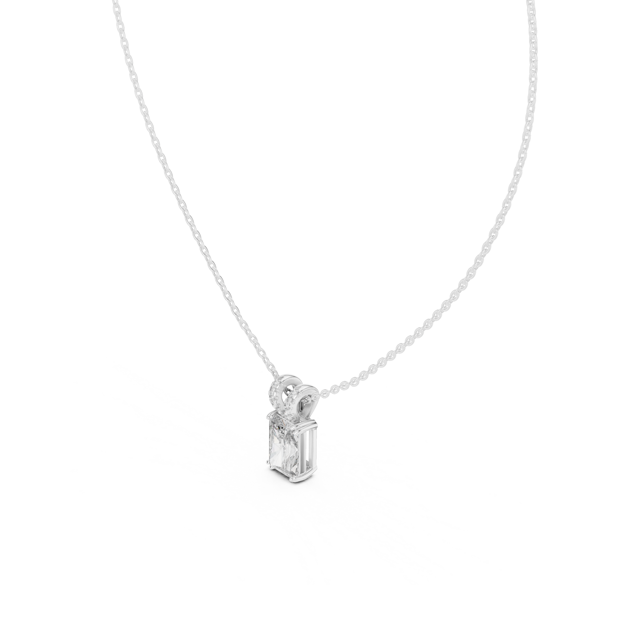 Radiant Cut Solitaire Lab Grown Diamond Pendant