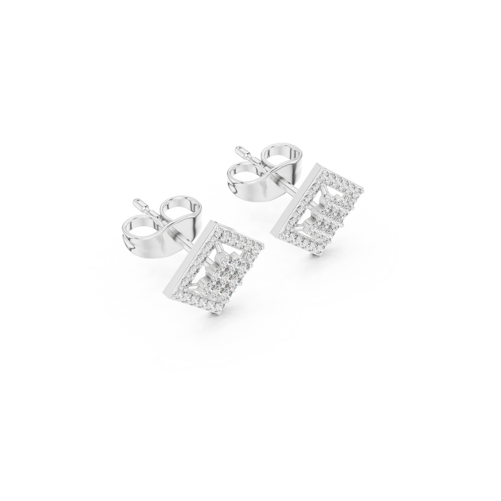 Cluster Squire Diamond Stud Earring