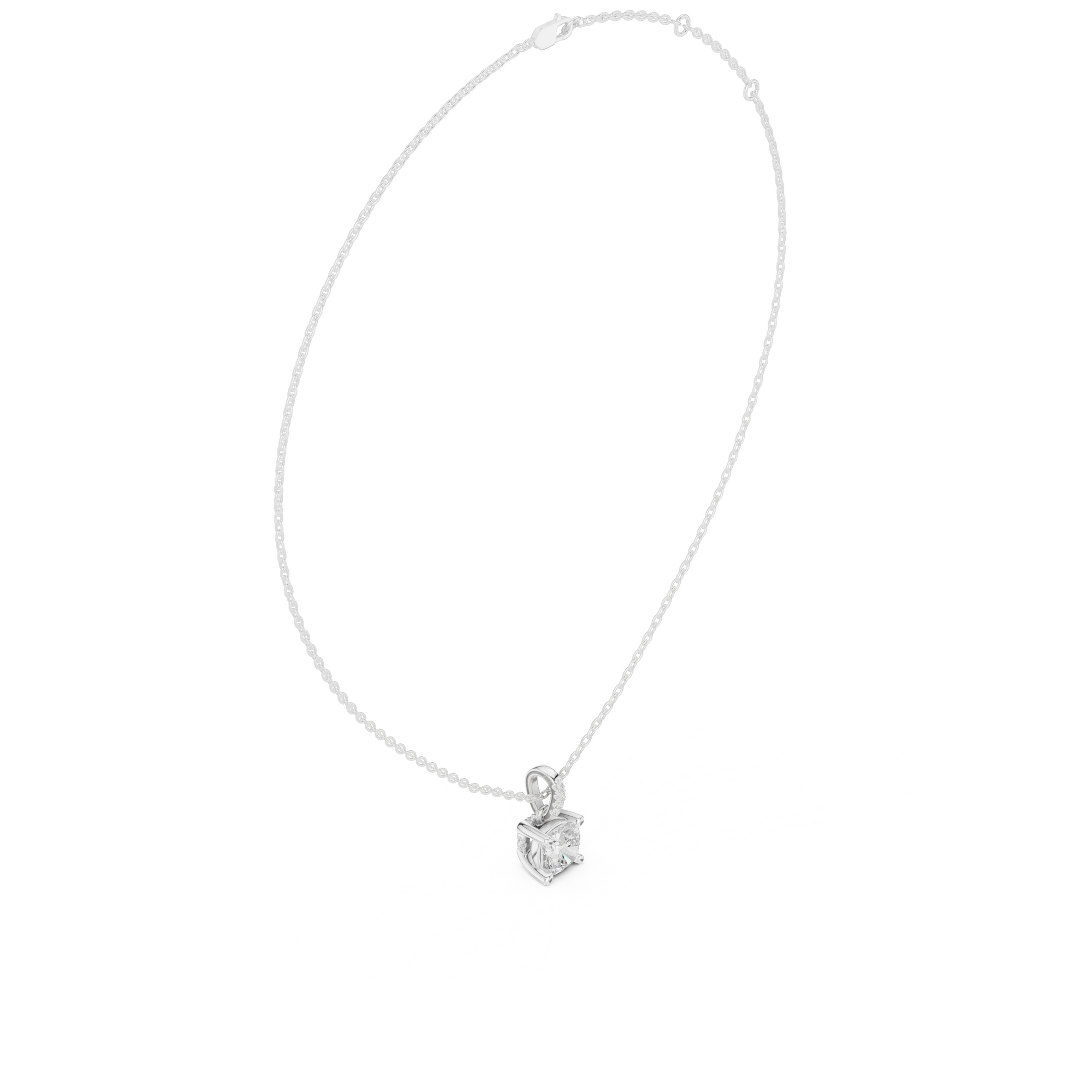 Cushion Cut Solitaire Diamond Pendant