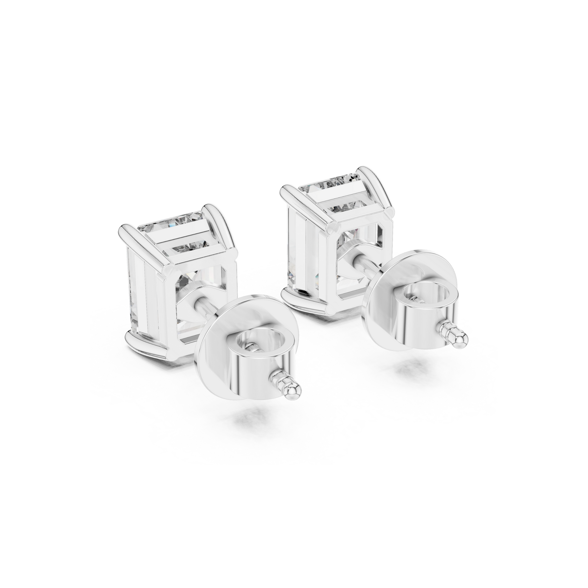 Emerald-Cut Lab Grown Diamond Stud