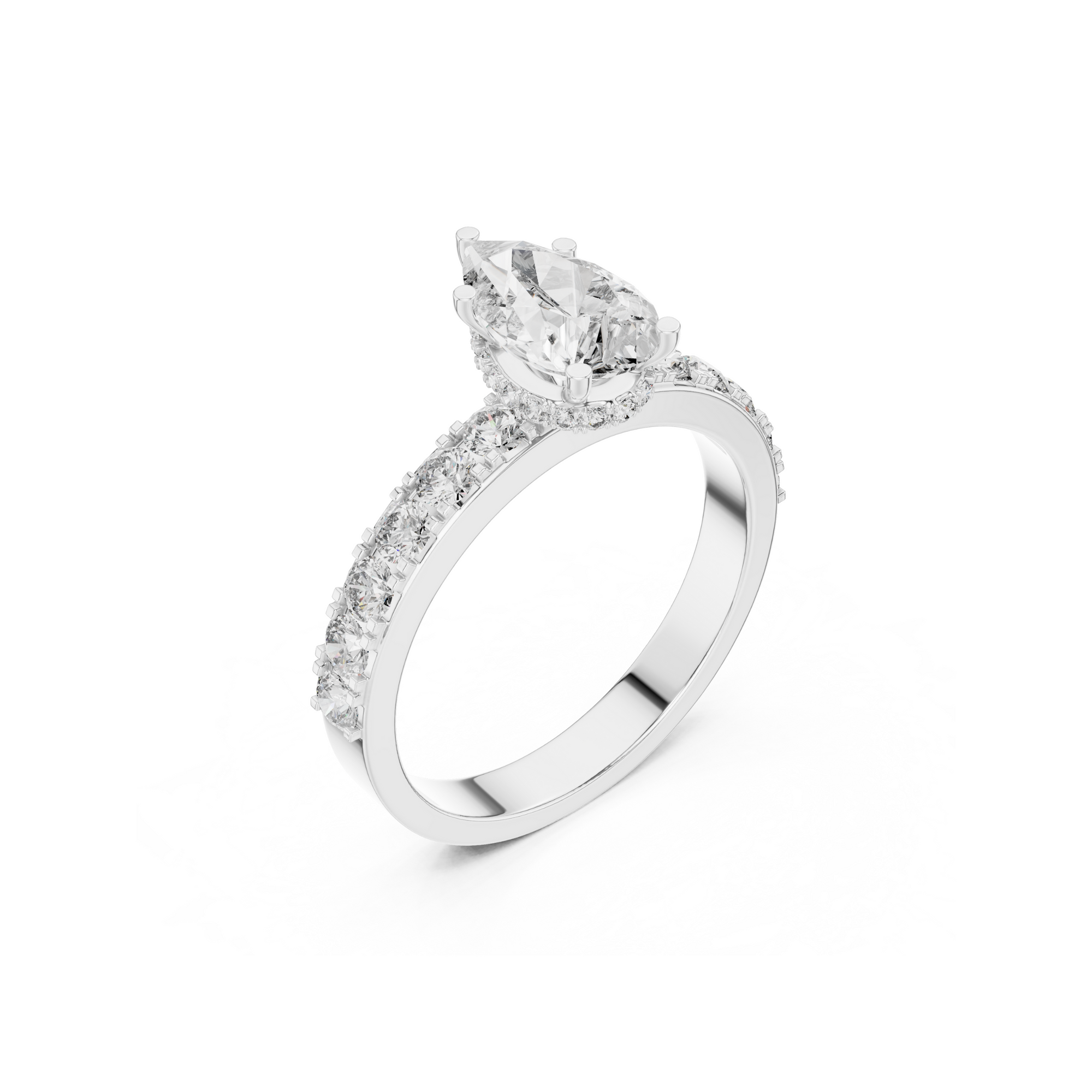 Pear Cut Solitaire Lab Grown Diamond Ring