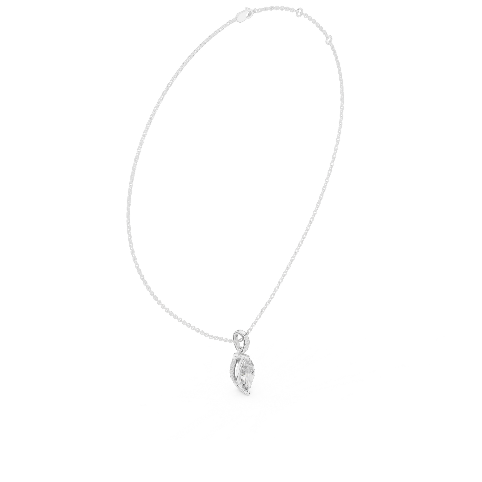 Marquise Cut Solitaire Diamond Pendant