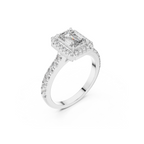 Emerald Cut Lab Grown Diamond Halo Ring