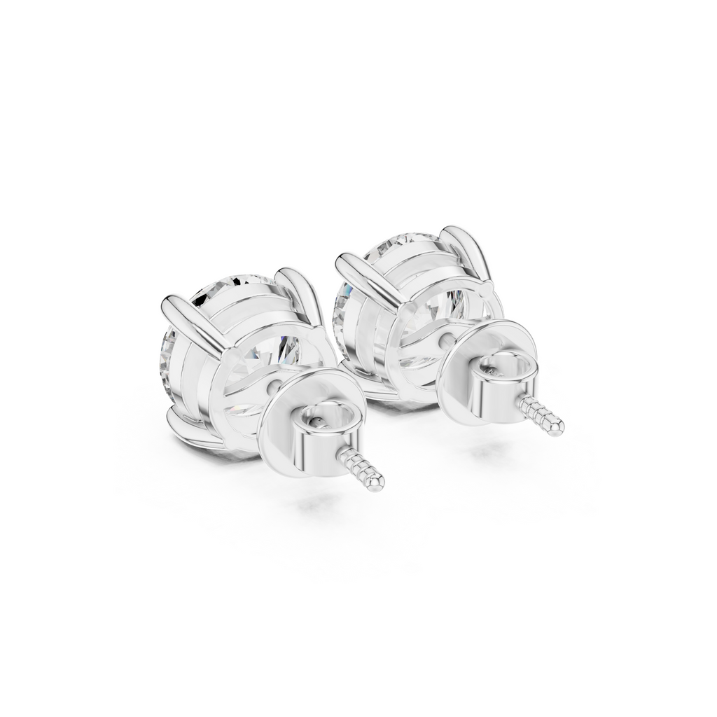 Round Cut Solitaire Lab Grown Diamond Stud