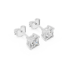 Classic Princess-Cut Diamond Solitaire Stud Earrings
