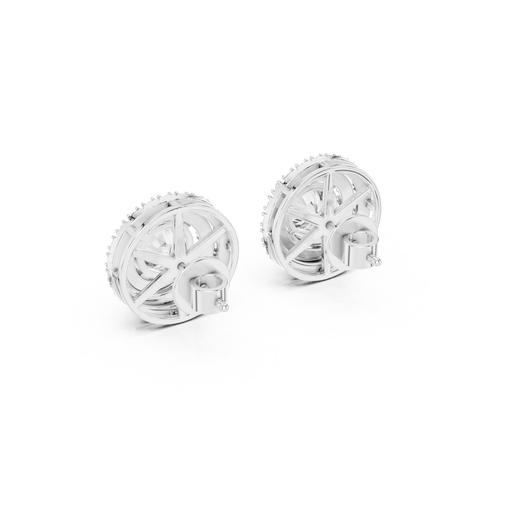 Double Halo Round Lab Grown Diamond Stud