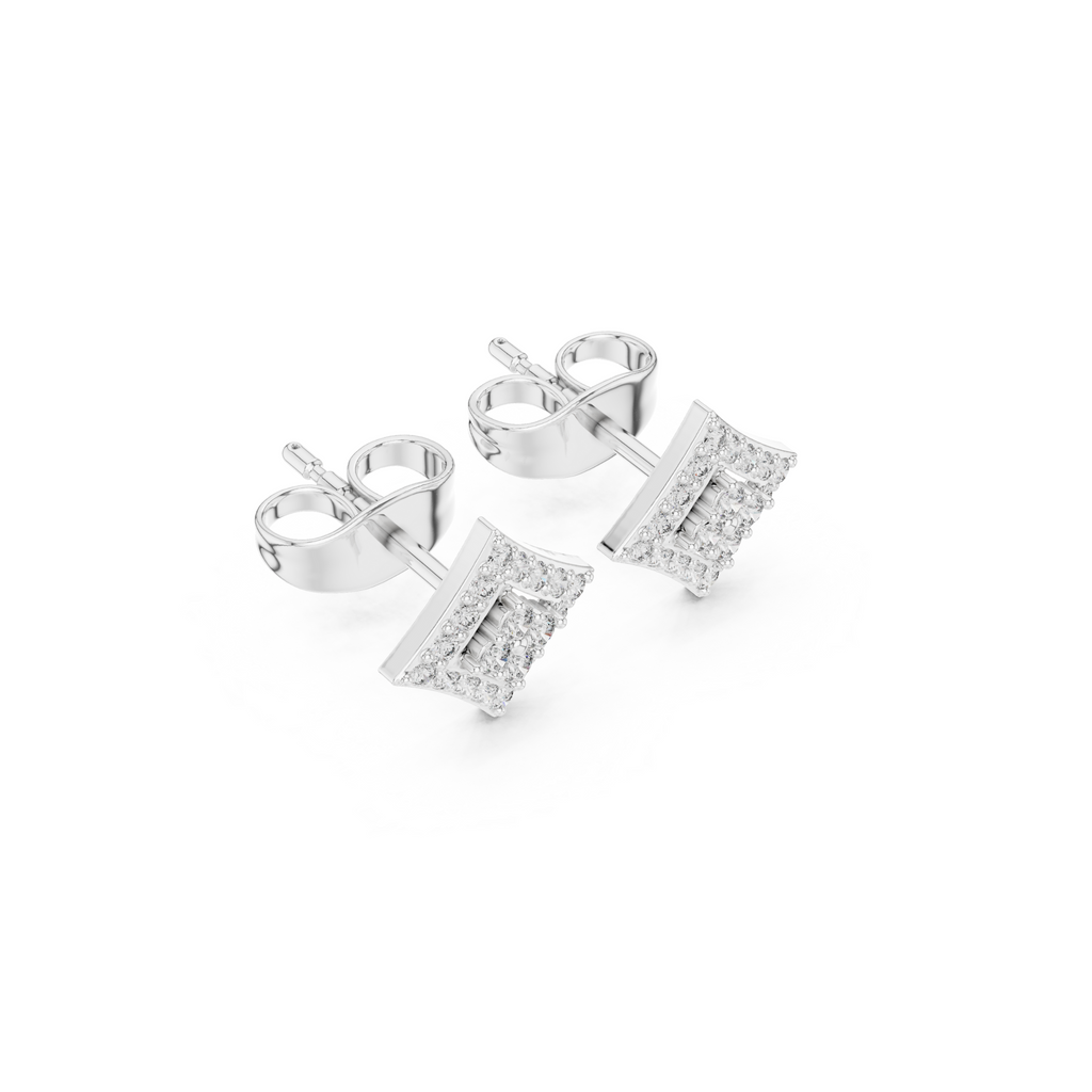 Kite-Shaped Diamond Stud Earring