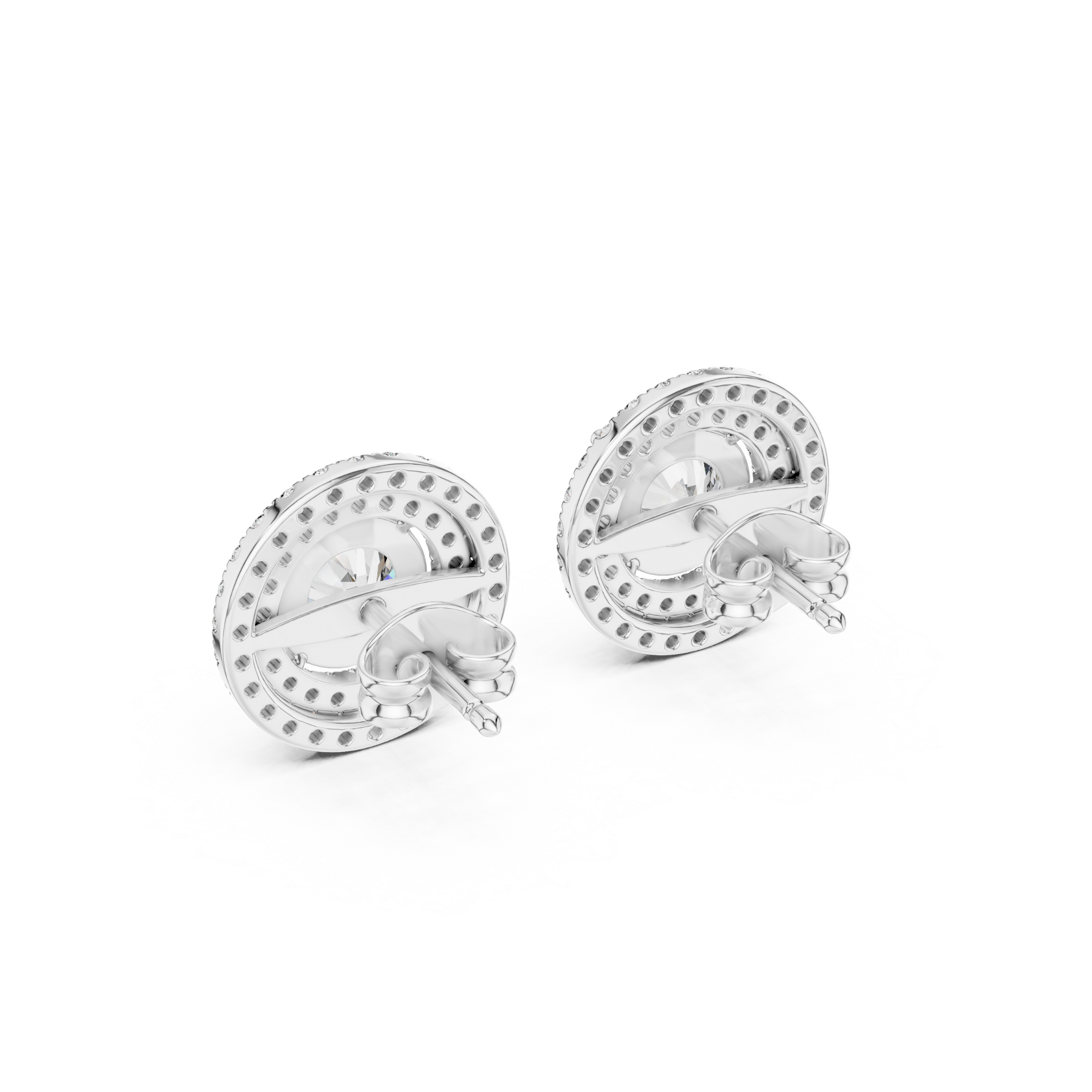 Double Halo Lab Grown Diamond Stud Earrings