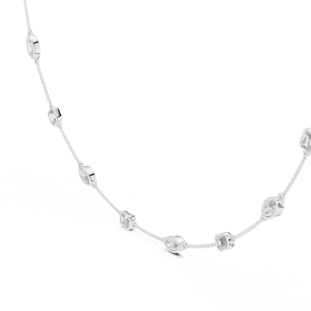 Elegant Gold Bezel-Set Lab Grown Diamond Necklace
