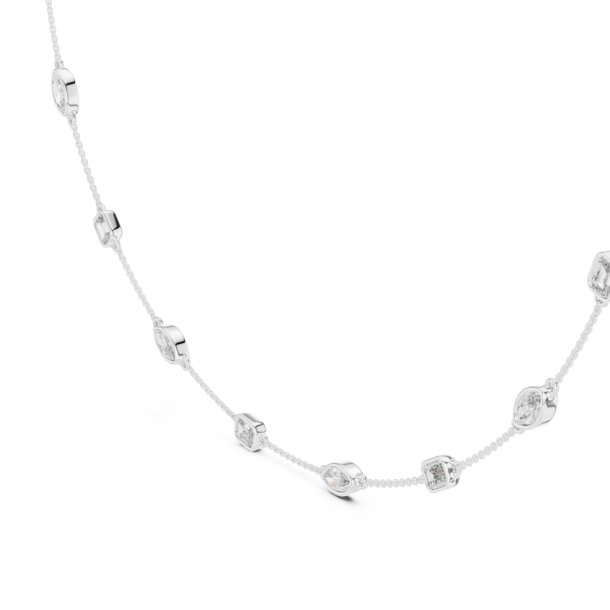 Elegant Gold Bezel-Set Lab Grown Diamond Necklace
