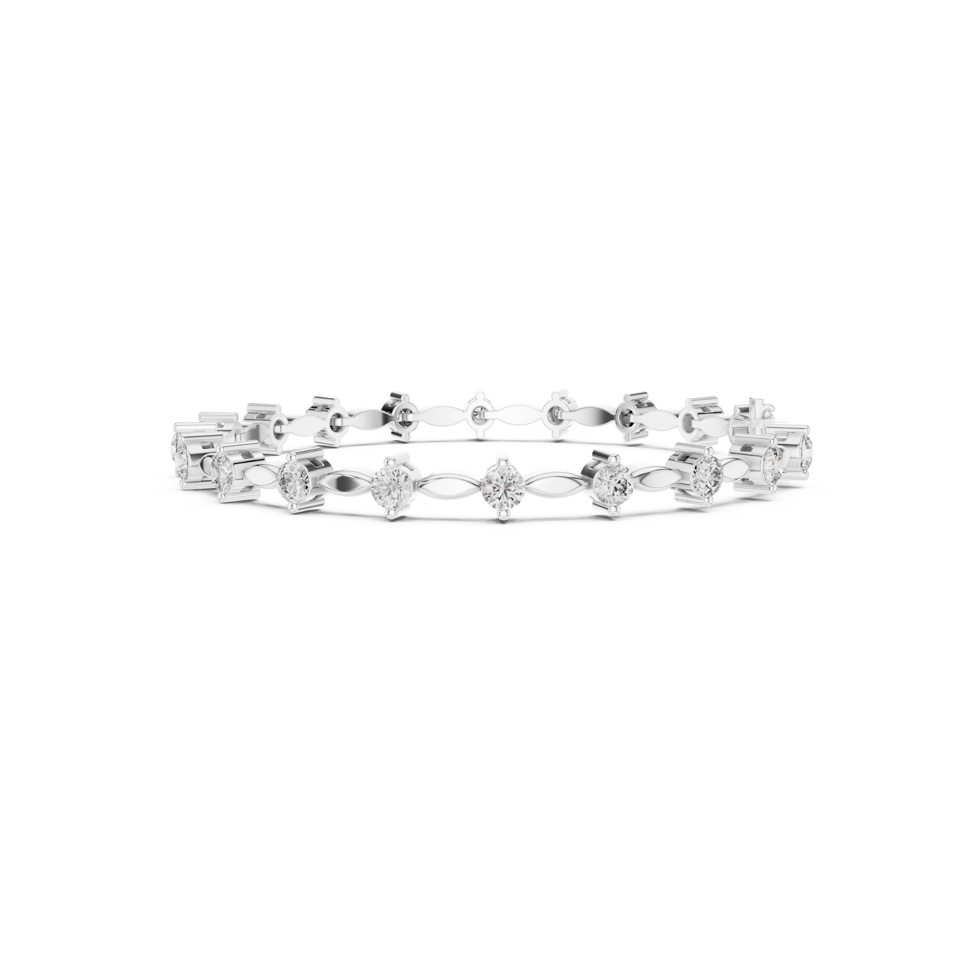 Delicate Round Lab Grown Diamond Tennis Bracelet