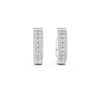 Double Row Diamond Hoop Earrings