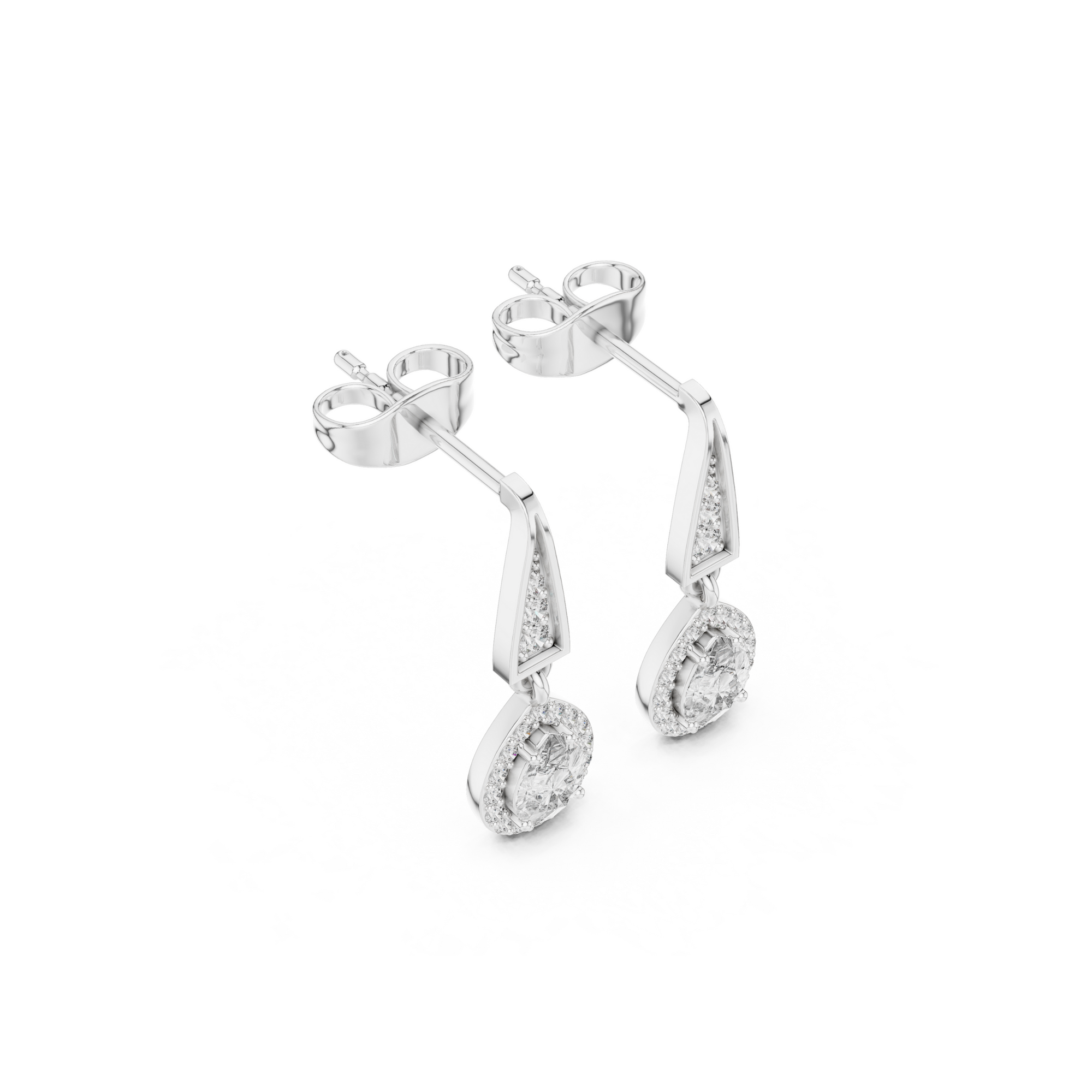 Pear-Shaped Diamond Halo Drop Earring