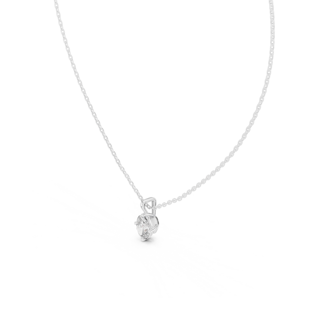 Oval Cut Solitaire Lab Grown Diamond Pendant