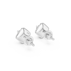 Square Solitaire Lab Grown Diamond Studs