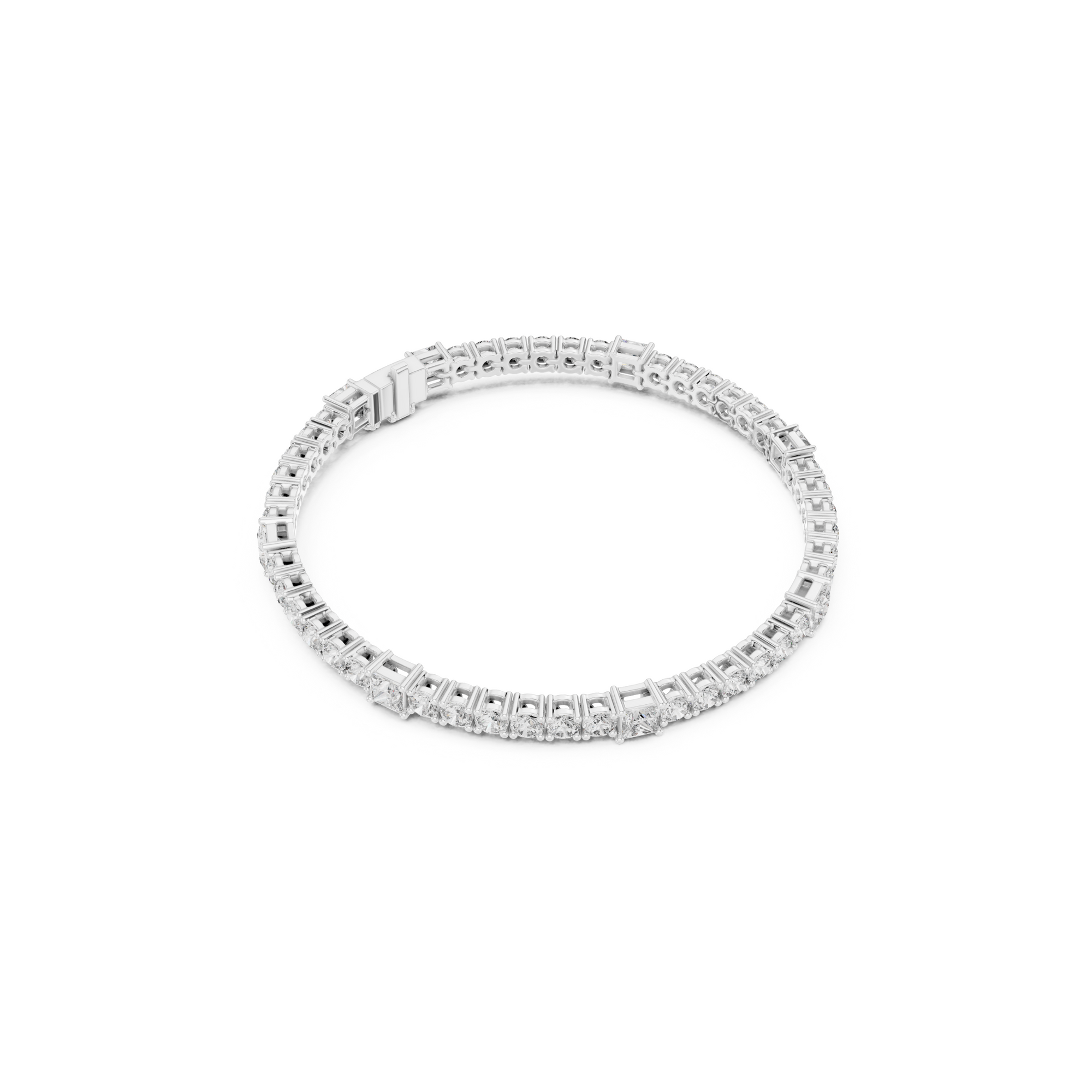 Princess Cut Lab Grown Diamond Tennis Bracelet