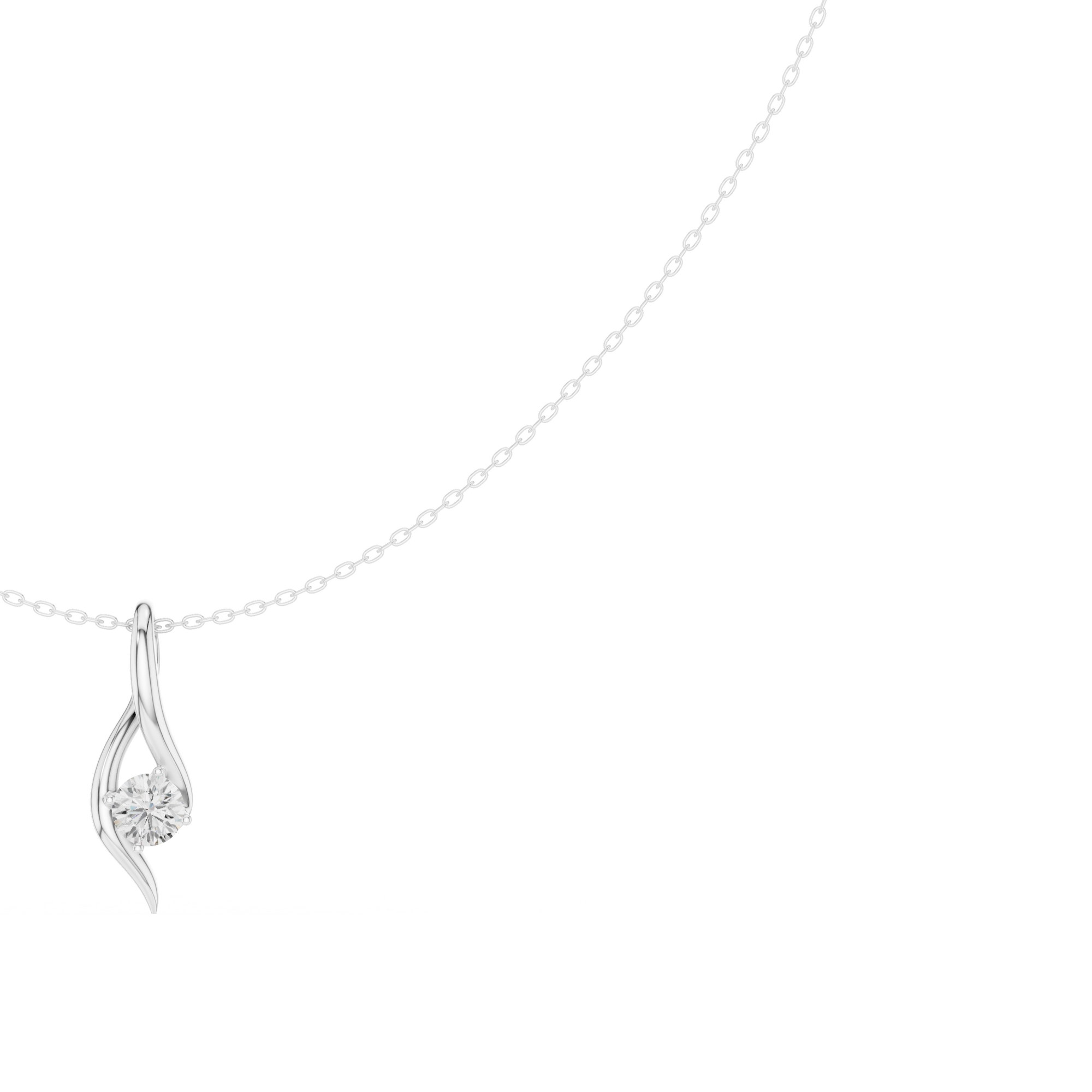 Curved Lab Grown Diamond Pandent