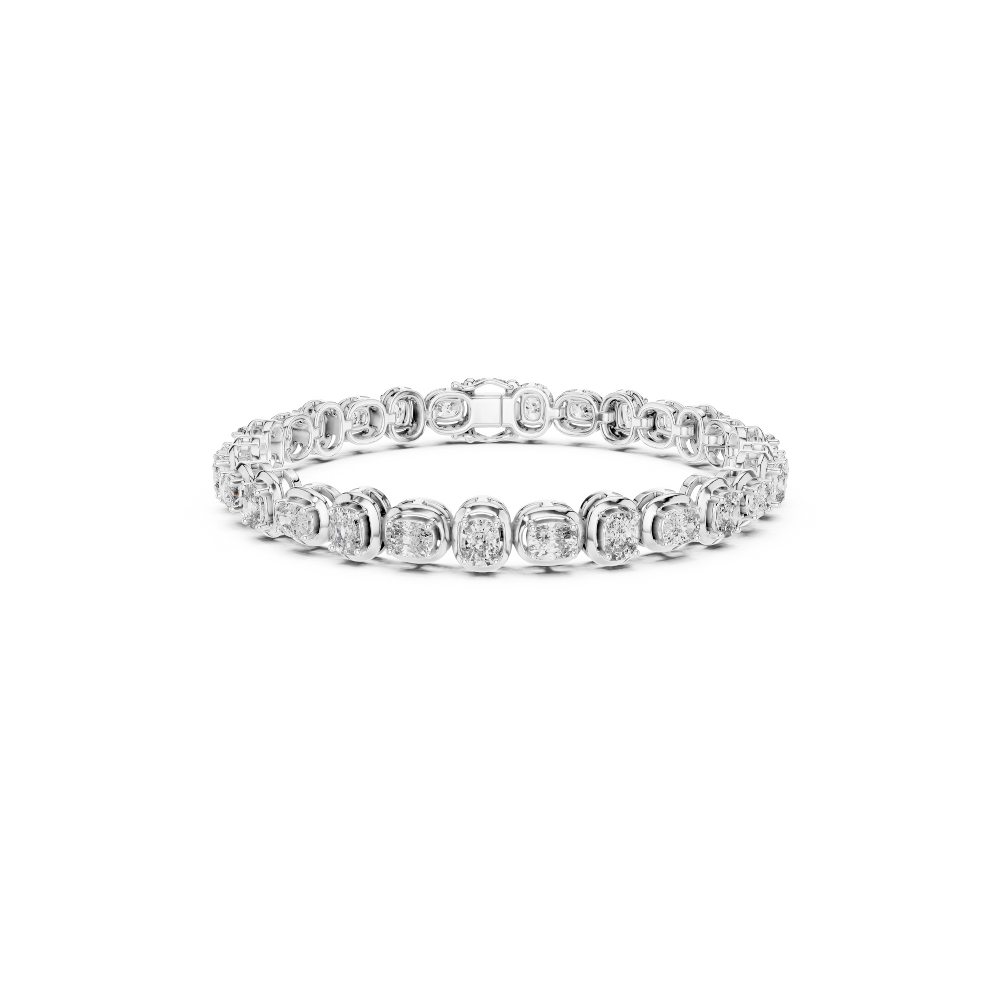 Cushion Cut Lab Grown Diamond Tennis Bracelet