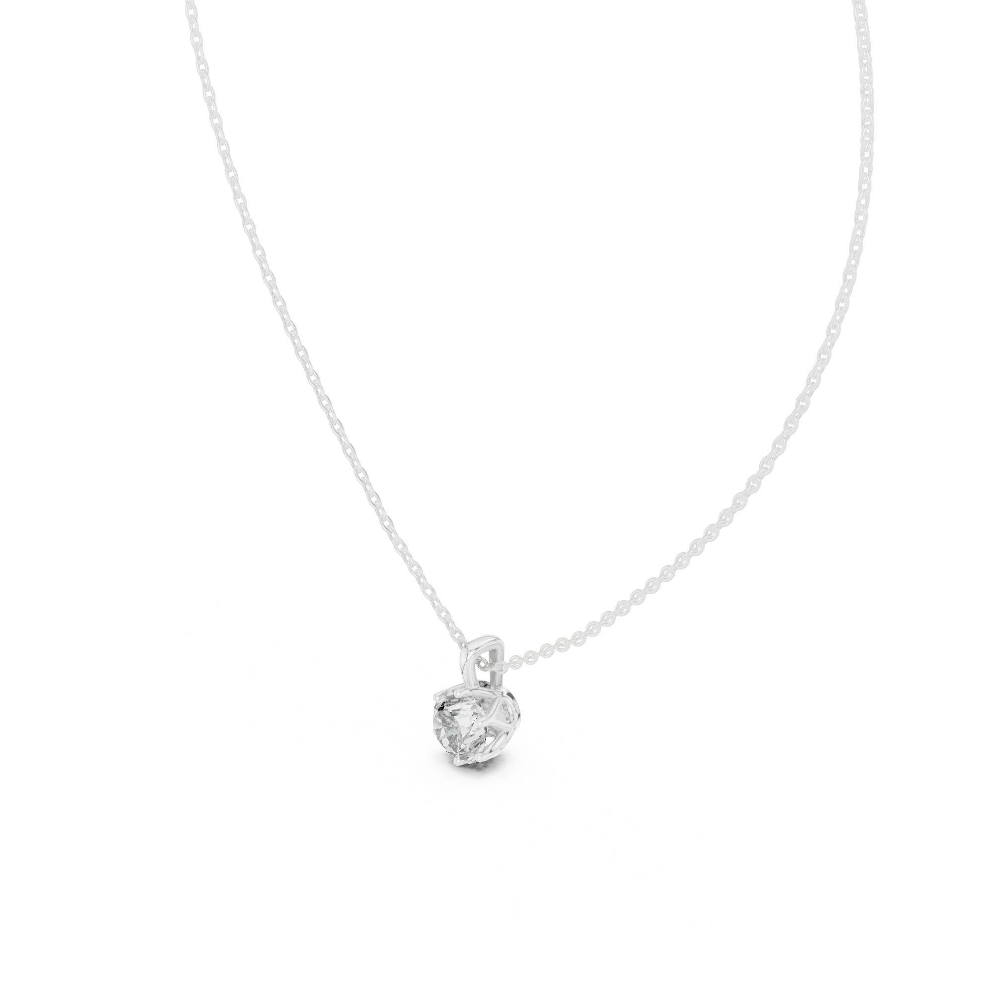 Round Cut Solitaire Lab Grown Diamond Pendant