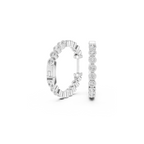 Modern Bezel-Set Diamond Hoop Earrings