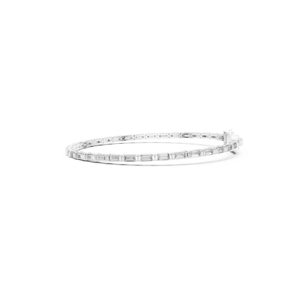 Baguette Cut Lab Grown Diamond Tennis Bracelet