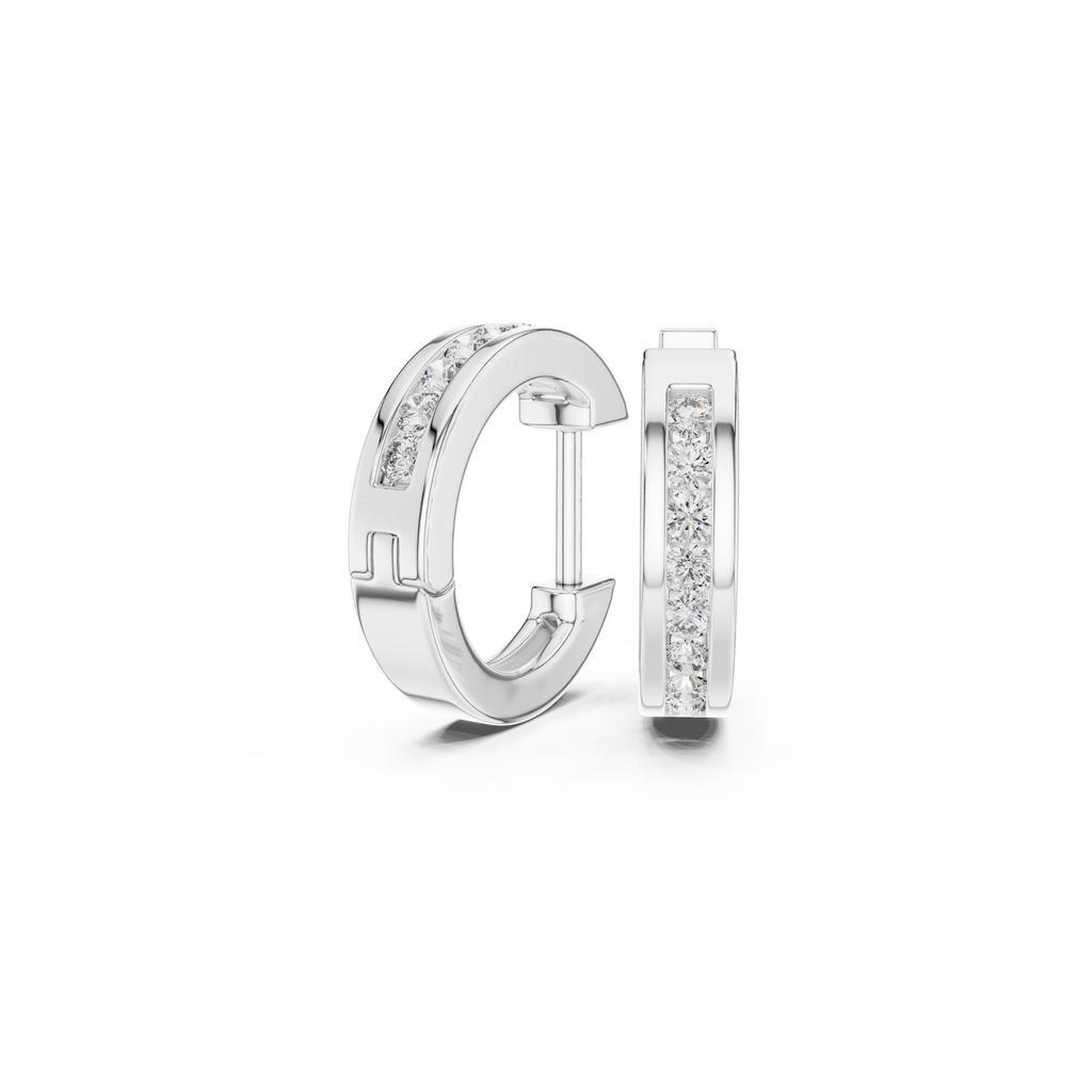 Dainty Diamond Hoop Earring