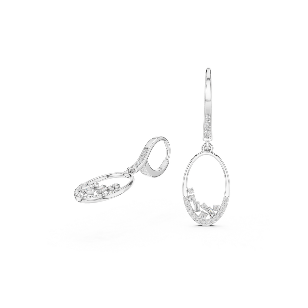 Elegant Oval Drop Lab Grown Diamond Earrings