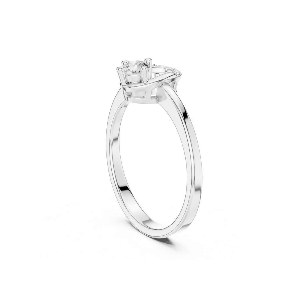 Elegant Halo Drop Lab Grown Diamond Ring