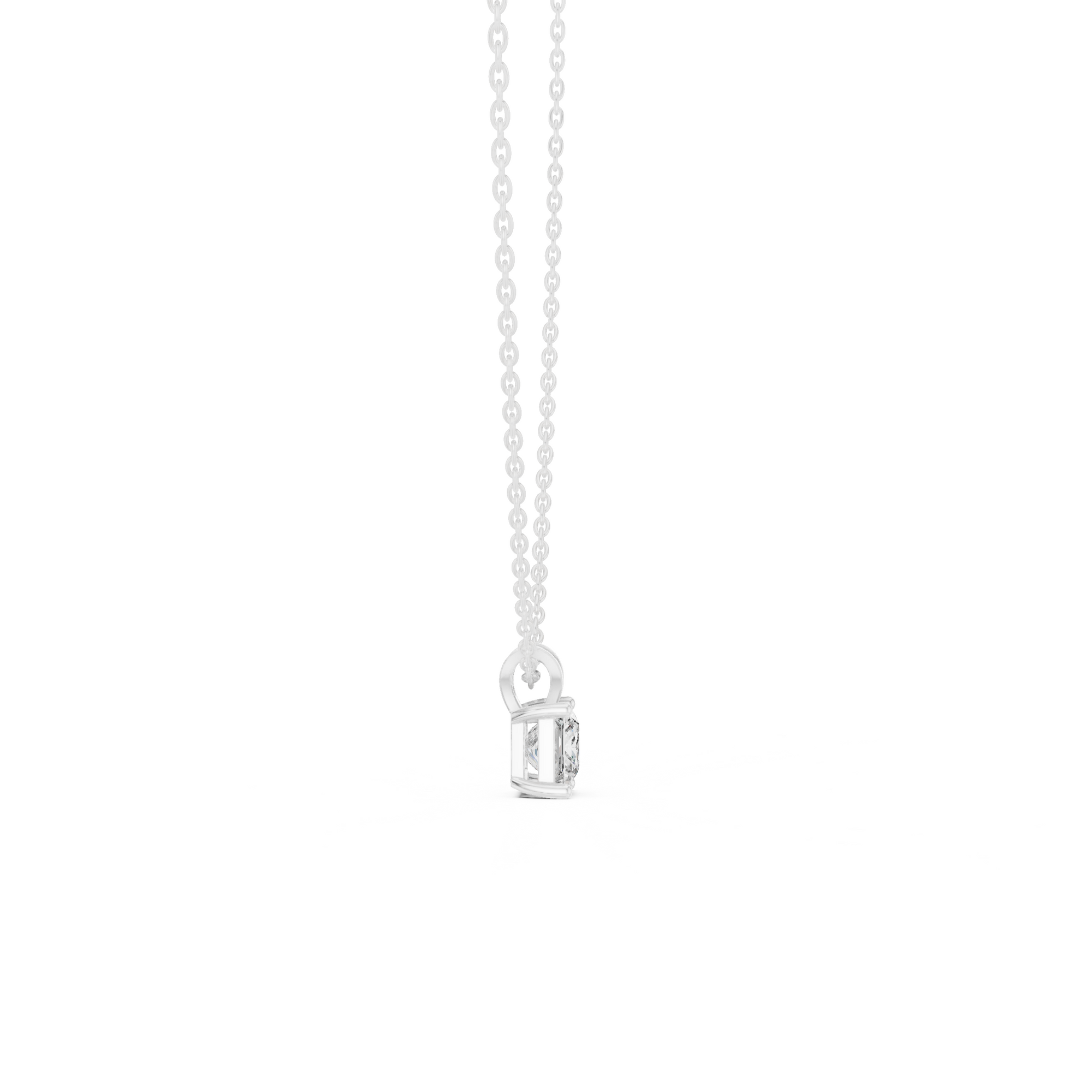 Slick Princess Cut Solitaire Diamond Pendant
