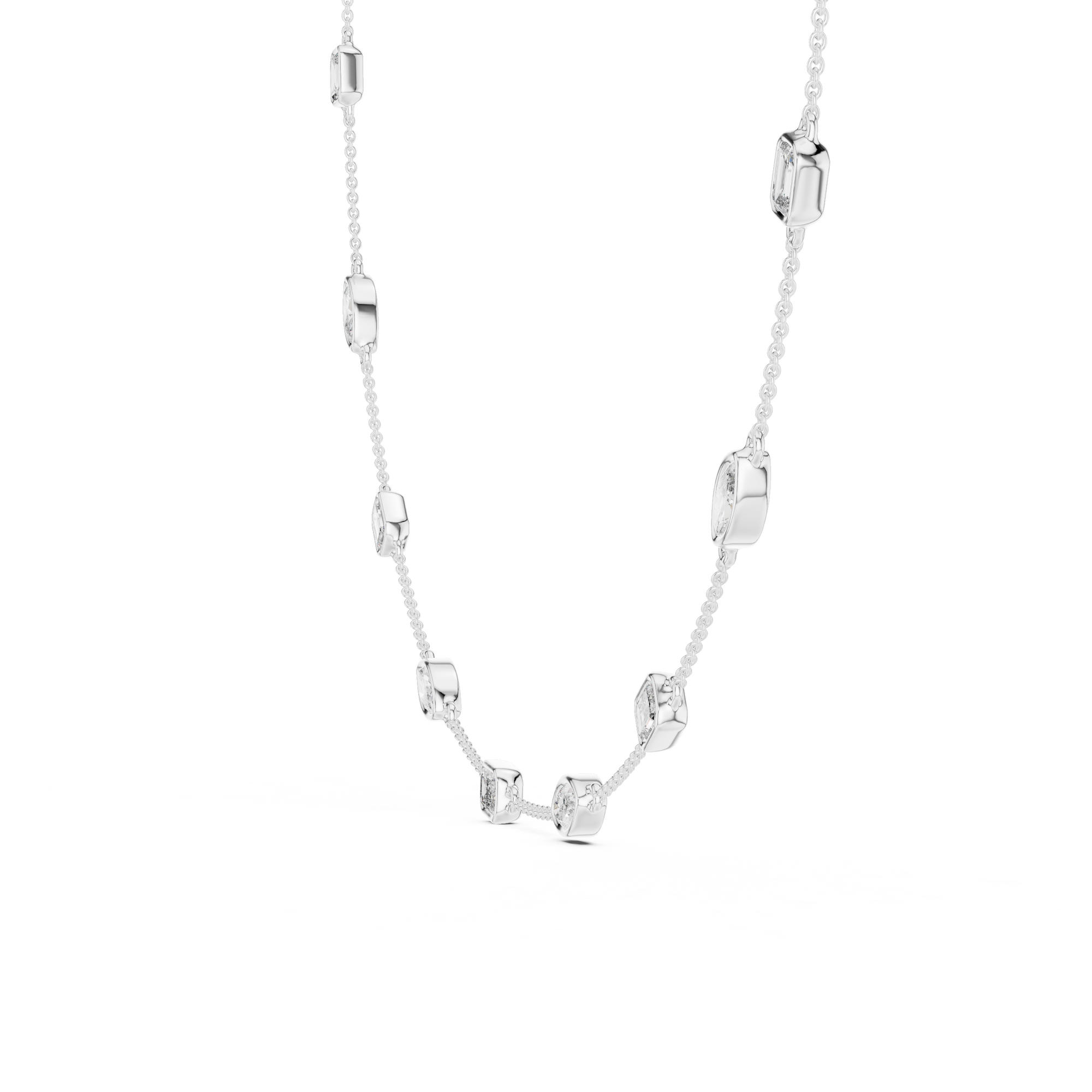 Elegant Gold Bezel-Set Lab Grown Diamond Necklace