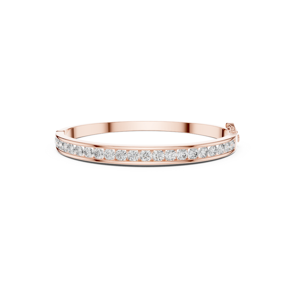 Channel-Set Lab Grown Diamond Bangle Bracelet